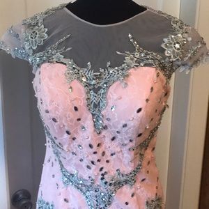 Handmade Pink Sequins Gown.